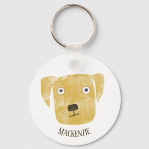 Funny Golden Labrador Retriever Dog Custom Name Key Ring
