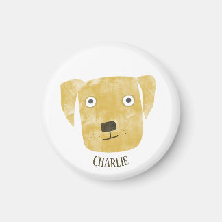 Funny Golden Labrador Retriever Dog Custom Name Magnet