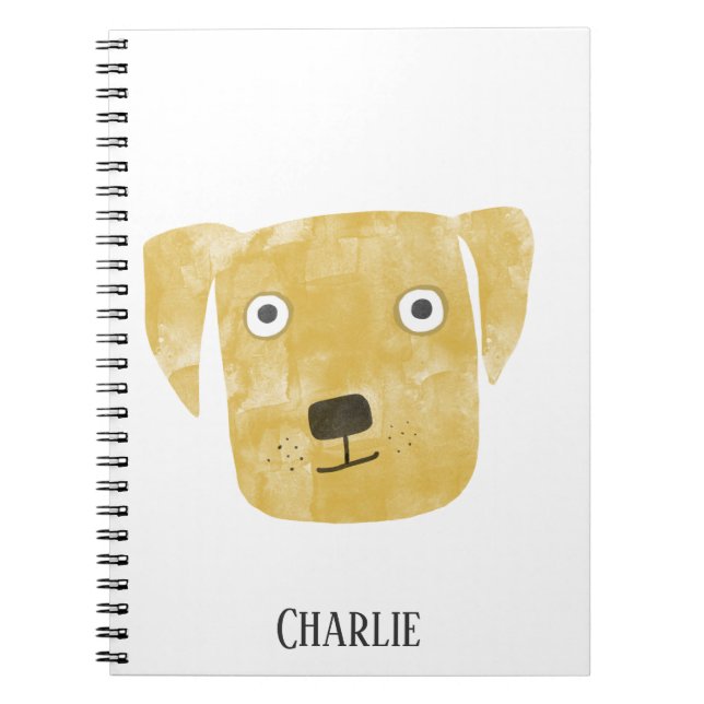 Funny Golden Labrador Retriever Dog Custom Name Notebook (Front)