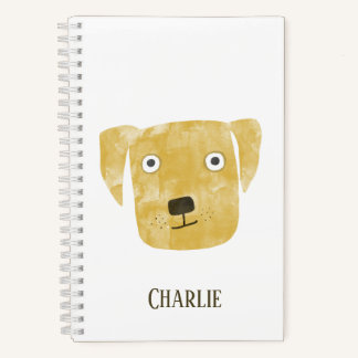 Funny Golden Labrador Retriever Dog Custom Name Notebook