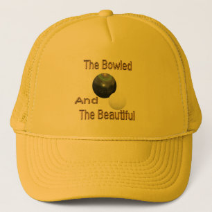 Funny Golden Lawn Bowls Design, Trucker Hat