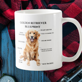 Funny Golden Retriever Blueprint Coffee Mug