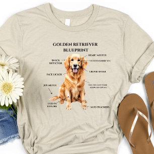 Funny Golden Retriever Blueprint T-Shirt
