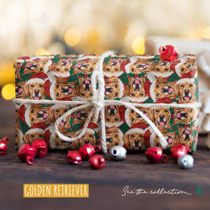 Funny Golden Retriever Christmas Pattern Wrapping Paper