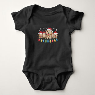 Funny Golden Retriever Christmas Puppy Dog Baby Bodysuit
