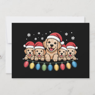 Funny Golden Retriever Christmas Puppy Dog  Holiday Card