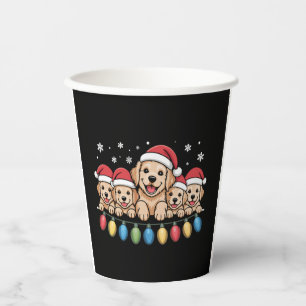 Funny Golden Retriever Christmas Puppy Dog Paper Cups