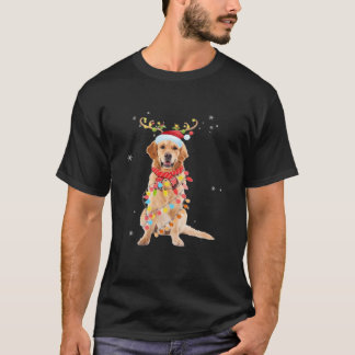 Funny Golden Retriever Christmas Tree Santa Reinde T-Shirt
