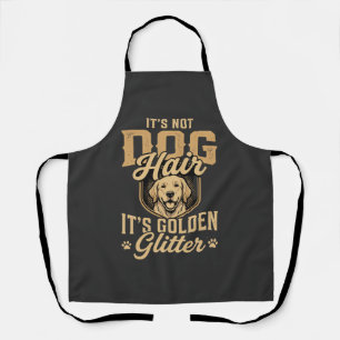 Funny Golden Retriever Dog Hair Glitter Apron