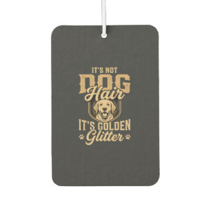 Funny Golden Retriever Dog Hair Glitter Car Air Freshener