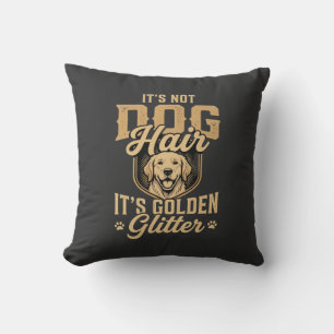 Funny Golden Retriever Dog Hair Glitter Cushion
