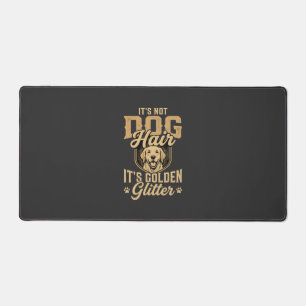 Funny Golden Retriever Dog Hair Glitter Desk Mat