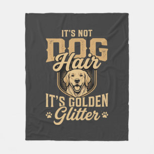 Funny Golden Retriever Dog Hair Glitter Fleece Blanket