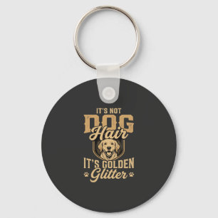 Funny Golden Retriever Dog Hair Glitter Key Ring