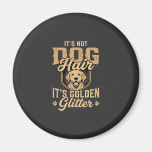 Funny Golden Retriever Dog Hair Glitter Magnet