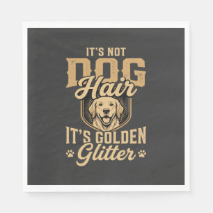 Funny Golden Retriever Dog Hair Glitter Napkin