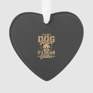 Funny Golden Retriever Dog Hair Glitter Ornament