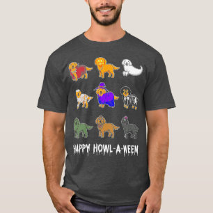 Funny Golden Retriever Dog Halloween Happy  (2) T-Shirt