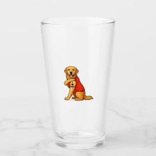 Funny golden retriever Dog I Love Mum Tattoo Lover Glass
