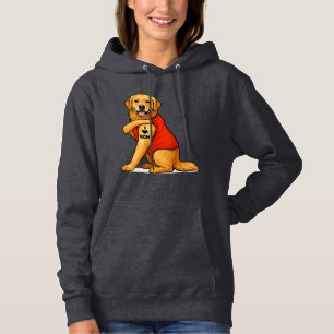 Funny golden retriever Dog I Love Mum Tattoo Lover Hoodie