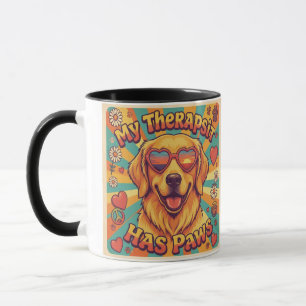 Funny Golden Retriever Dog My Therapist Has Paws T Mug