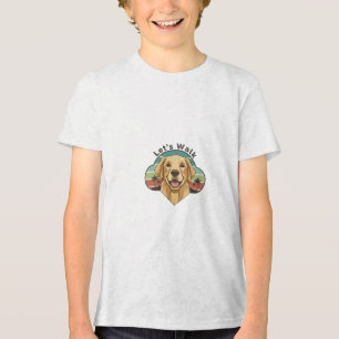 Funny Golden Retriever Dog with a smile Tri-Blend Shirt