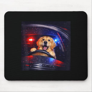 Funny golden retriever driving meme dog driving aF Mouse Mat