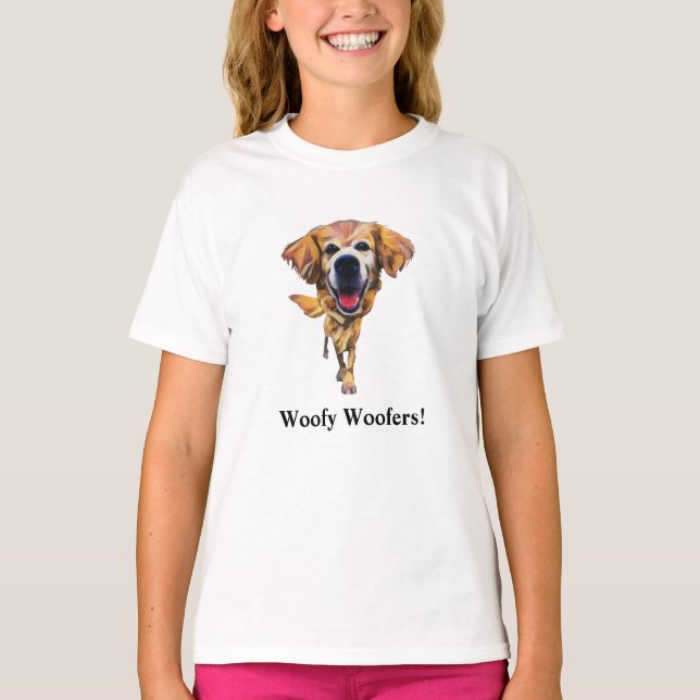 Funny Golden Retriever Girls T-Shirt (Front)