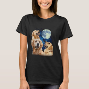 Funny Golden Retriever Howling At The Moon T-Shirt