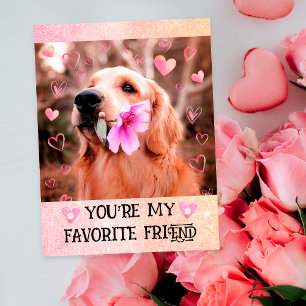 Funny Golden Retriever I Woof You Valentine's Day Holiday Postcard