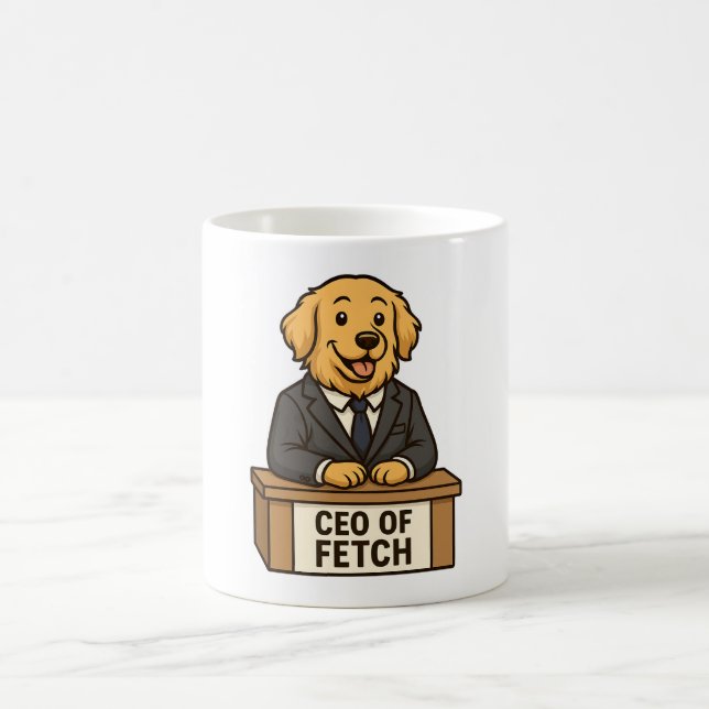 Funny Golden Retriever in a Suit Dog Design Coffee Mug (Center)