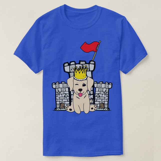 Funny Golden Retriever Is The King Of The Castle  T-Shirt (Design Front)