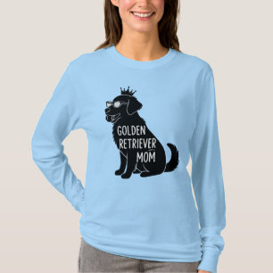Funny Golden Retriever Mum   Cute Dog with Crown  T-Shirt