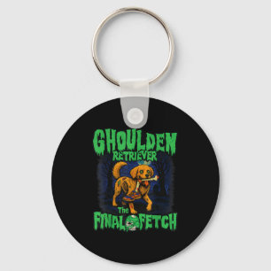 Funny Golden Retriever Zombie Halloween, Soky Ghou Key Ring