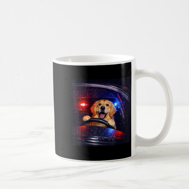 Funny Goldendoodle Drinking Iced Coffee Animal Mem Mug (Right)