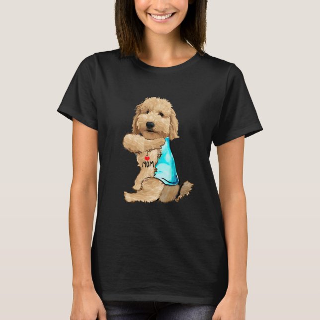 Funny Goldendoodle I Love Mum Tattoo Dog Lover T-Shirt (Front)