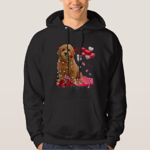 Funny Goldendoodle Rose Heart Happy Valentine Day Hoodie
