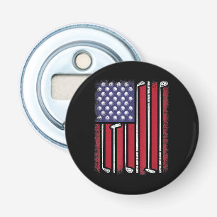 Funny Golf American Flag Golf Player Vintage Golfe Bottle Opener
