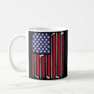 Funny Golf American Flag Golf Player Vintage Golfe Coffee Mug