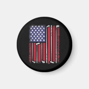 Funny Golf American Flag Golf Player Vintage Golfe Magnet