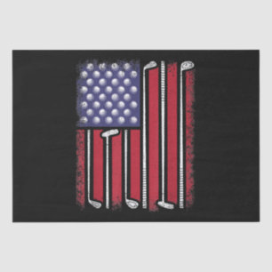 Funny Golf American Flag Golf Player Vintage Golfe Tissue Paper