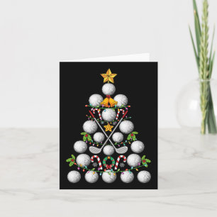 Funny Golf Ball Christmas Tree Christmas Golf Love Card