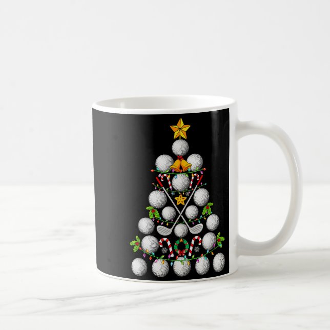 Funny Golf Ball Christmas Tree Christmas Golf Love Coffee Mug (Right)