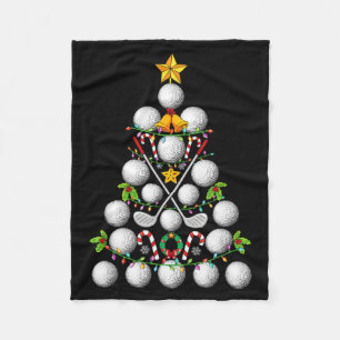 Funny Golf Ball Christmas Tree Christmas Golf Love Fleece Blanket