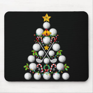 Funny Golf Ball Christmas Tree Christmas Golf Love Mouse Mat