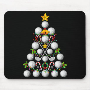 Funny Golf Ball Christmas Tree Christmas Golf Love Mouse Mat