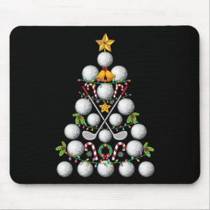 Funny Golf Ball Christmas Tree Christmas Golf Love Mouse Mat
