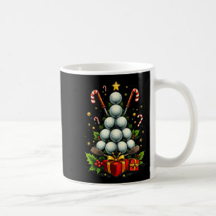 Funny Golf Ball Christmas Tree Santa Hat Xmas Tee  Coffee Mug