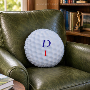 Funny Golf Ball Dimpled Round Pillow