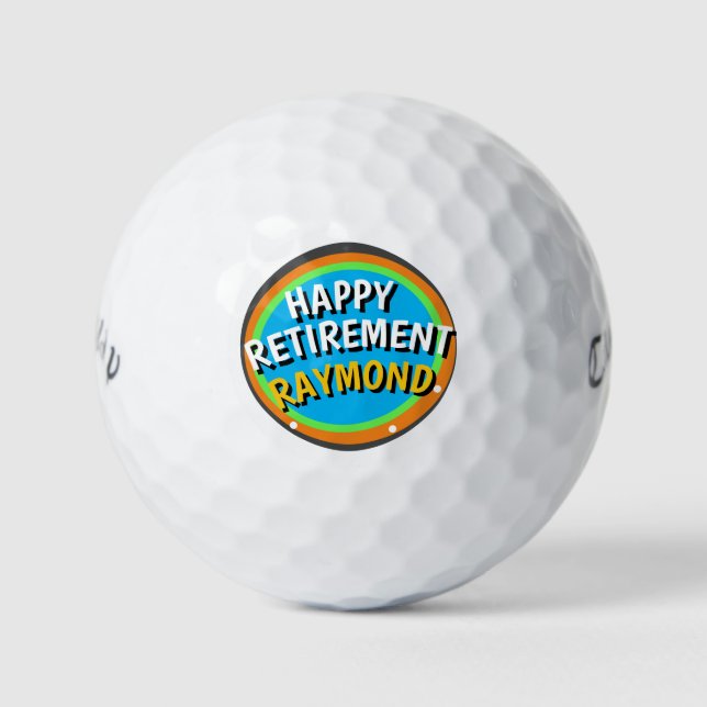 Funny Golf Ball HAPPY RETIREMENT (Front)